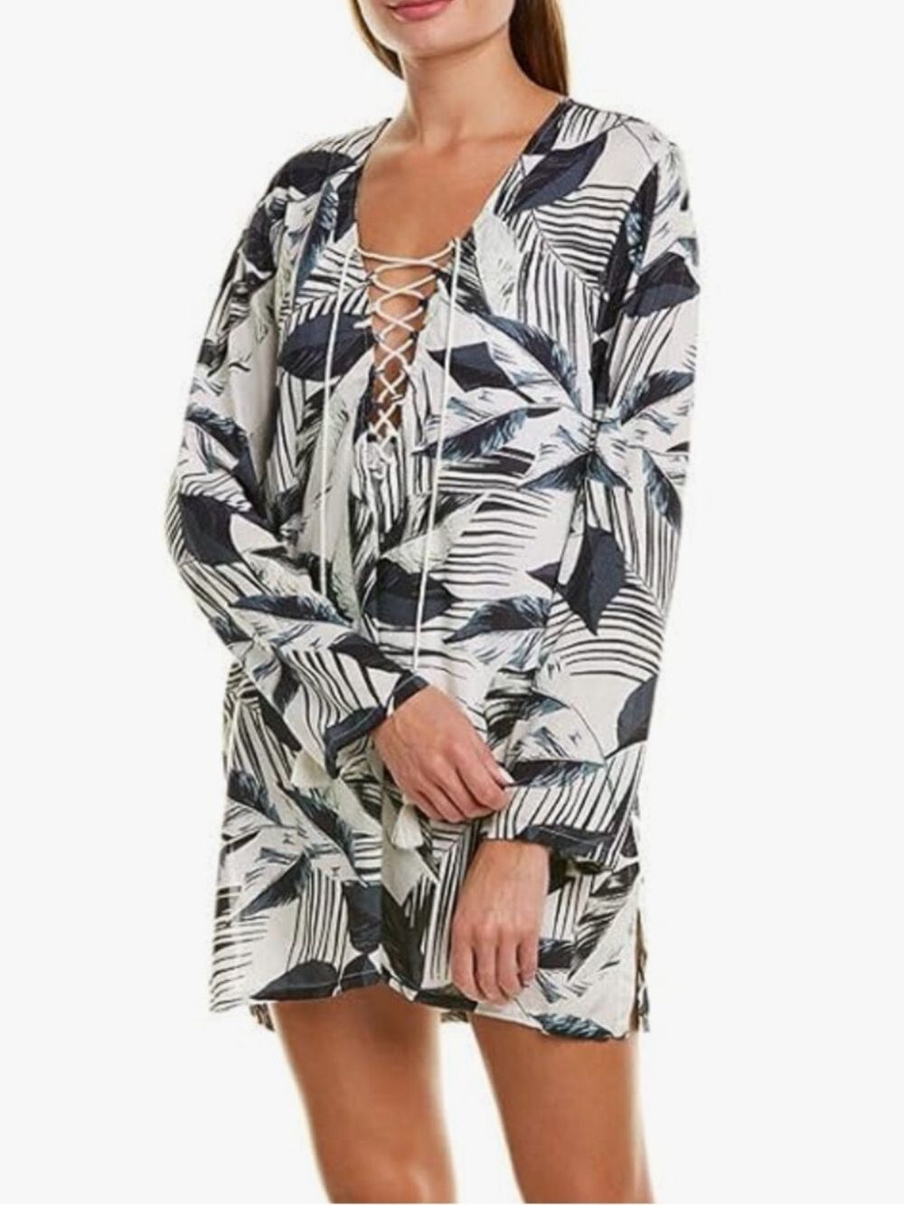 La Blanca Women's Moment Of Zen Printed Tunic Dress Swim Cover-Up